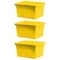 Storex Storage Bin, Polypropylene, Yellow, 3 PK 61453U06C - alternate 1